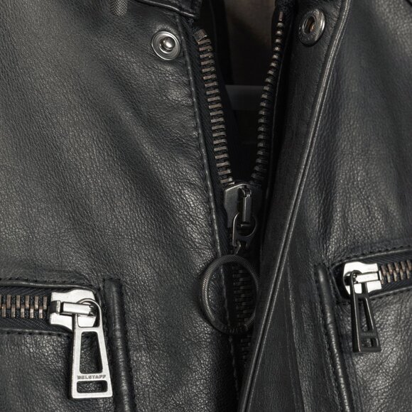 Belstaff Weybridge Black Hand Waxed Leather Quilted Moto Jacket - Picture 11 of 15